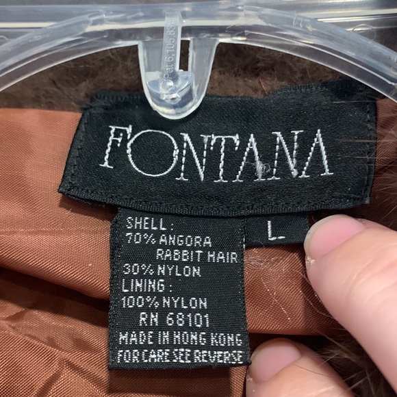 Angora Rabbit Fur Hair Vintage Genuine Embellished Rhinestone Jacket Size Large - Picture 3 of 14